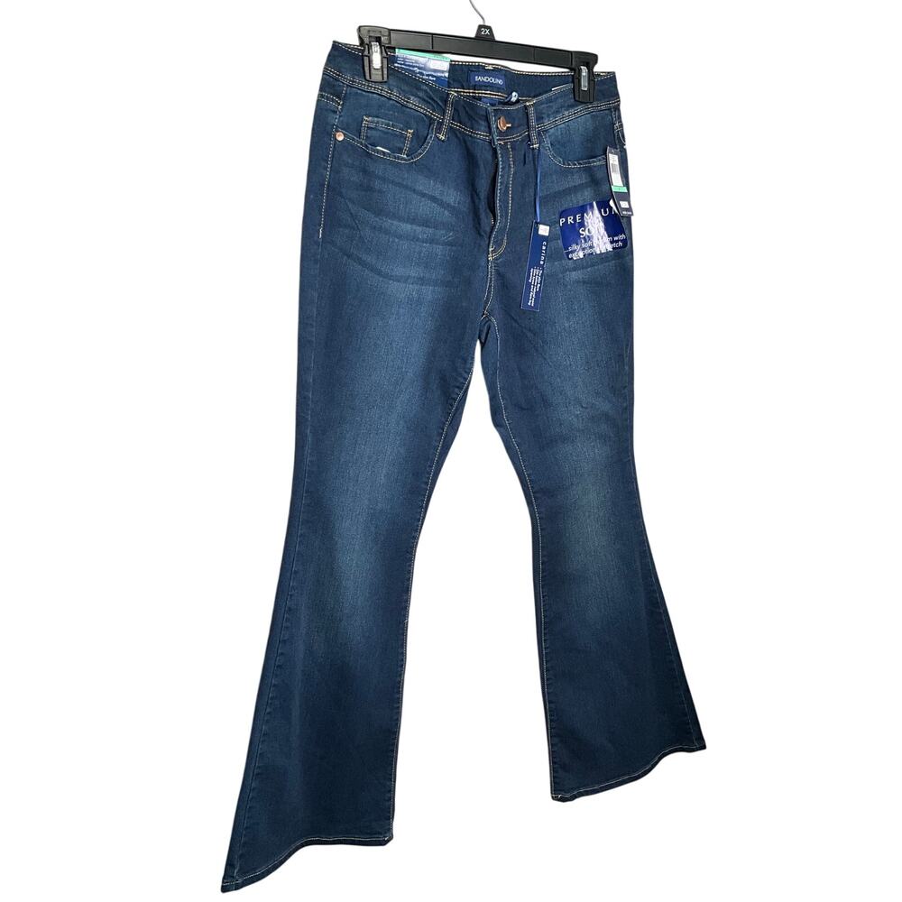 Bandolino Carina Slim Flare Jeans Stretch Denim Dark Wash Blue Womens Size 8 NWT